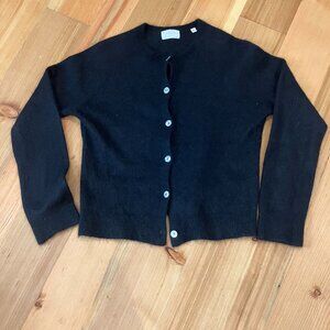 Womens Sweater Doen Alpaca Petra Black Cardigan Size Medium